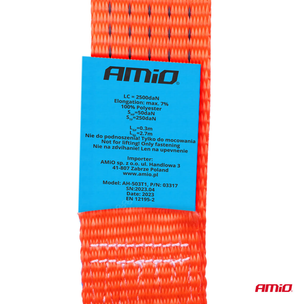 Transportband met spanner en beugel 5T 5000kg 50mm 3m AMiO 03317 - AMiO 03317 - afbeelding 6