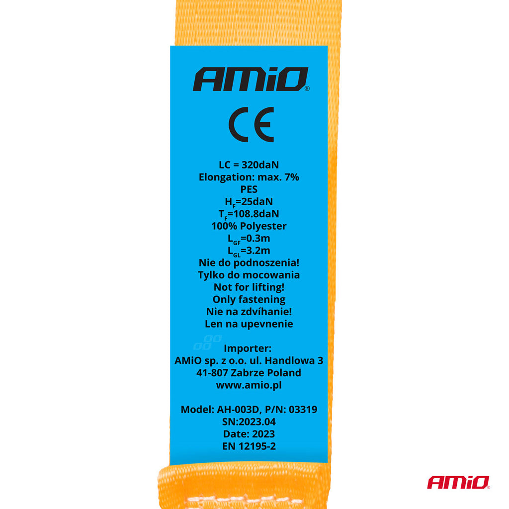 Automatische spanband met ratel 640/320kg 25mm 3,5m J-TYPE AMiO 03319 - AMiO 03319 - afbeelding 6