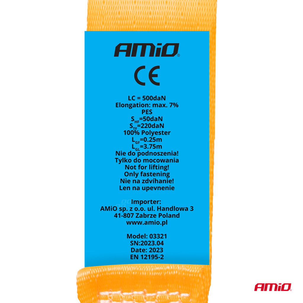 Automatische sjorring met ratel 1000/500kg 38mm 4m J-TYPE AMiO 03321 - AMiO 03321 - afbeelding 6
