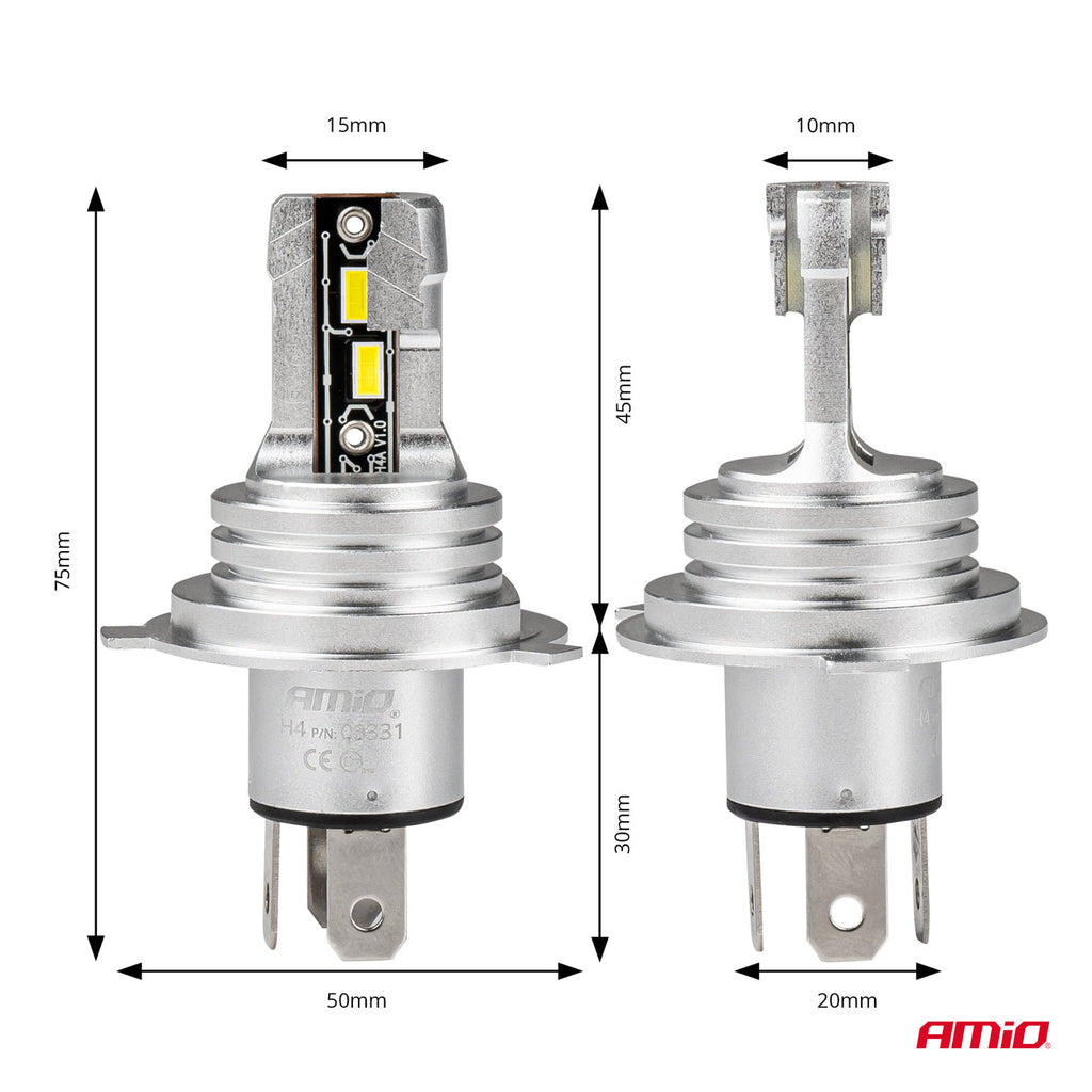 LED-koplampen H-mini Serie H4/H19 AMiO 03331 - AMiO 03331 - afbeelding 3