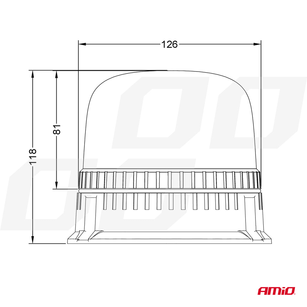 LED Waarschuwingslamp W25b 3 schroeven R65 R10 24LED 12/24V IP66 AMiO 03341 - AMiO 03341 - afbeelding 6