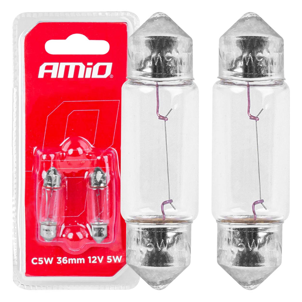 Halogeenlampen C5W Soffittendoos SV 8,5-8 36mm 12V 2st blister AMiO 03348 - AMiO 03348 - afbeelding 1