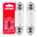 Halogeenlampen C5W Soffittendoos SV 8,5-8 36mm 12V 2st blister AMiO 03348 - AMiO 03348 - afbeelding 3