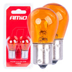 Halogeenlampen PY21W BAU15S 12V AMBER 2st blister AMiO 03352 - AMiO 03352 - afbeelding 3