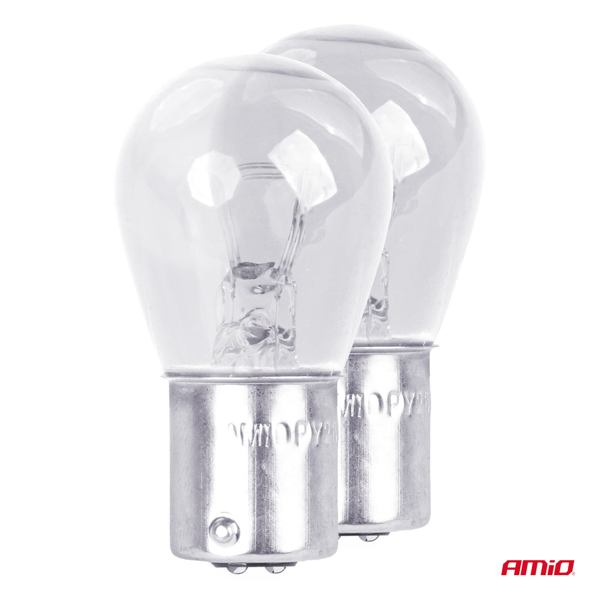 Halogeenlampen P21/5W BAY15D 12V 2st blister AMiO 03353 - AMiO 03353 - afbeelding 2