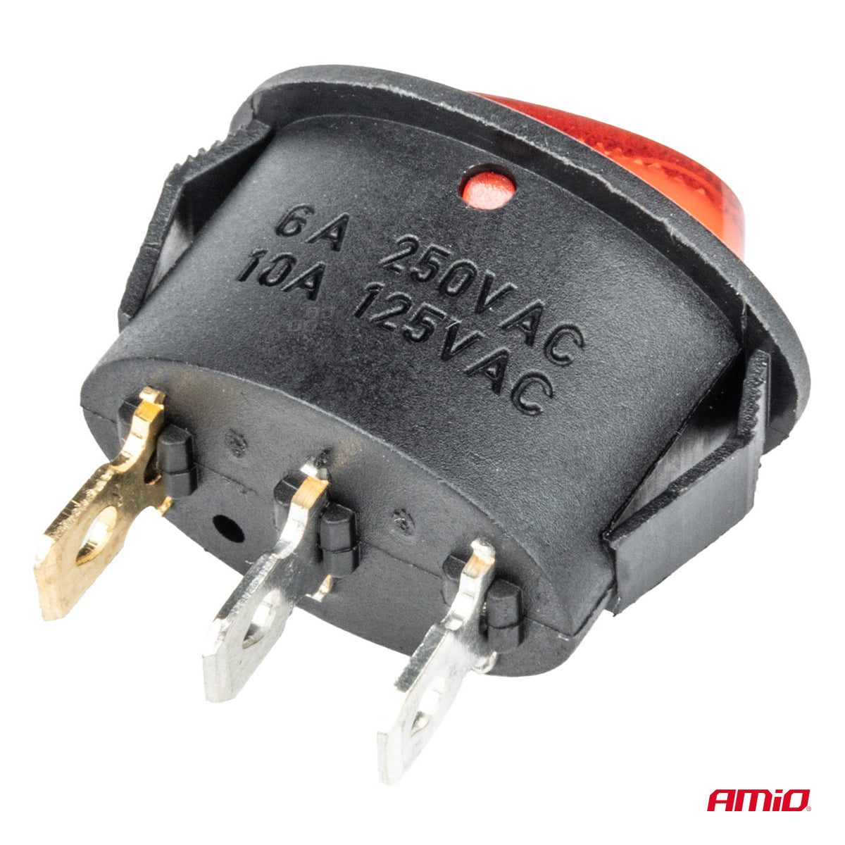 Eliptische schakelaar 12V/230V (met rood licht) BU02 AMiO 03612 - AMiO 03612 - afbeelding 4