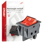 Rechthoekige schakelaar 12V/230V (met rood licht) BU02 AMiO 03613 - AMiO 03613 - afbeelding 1