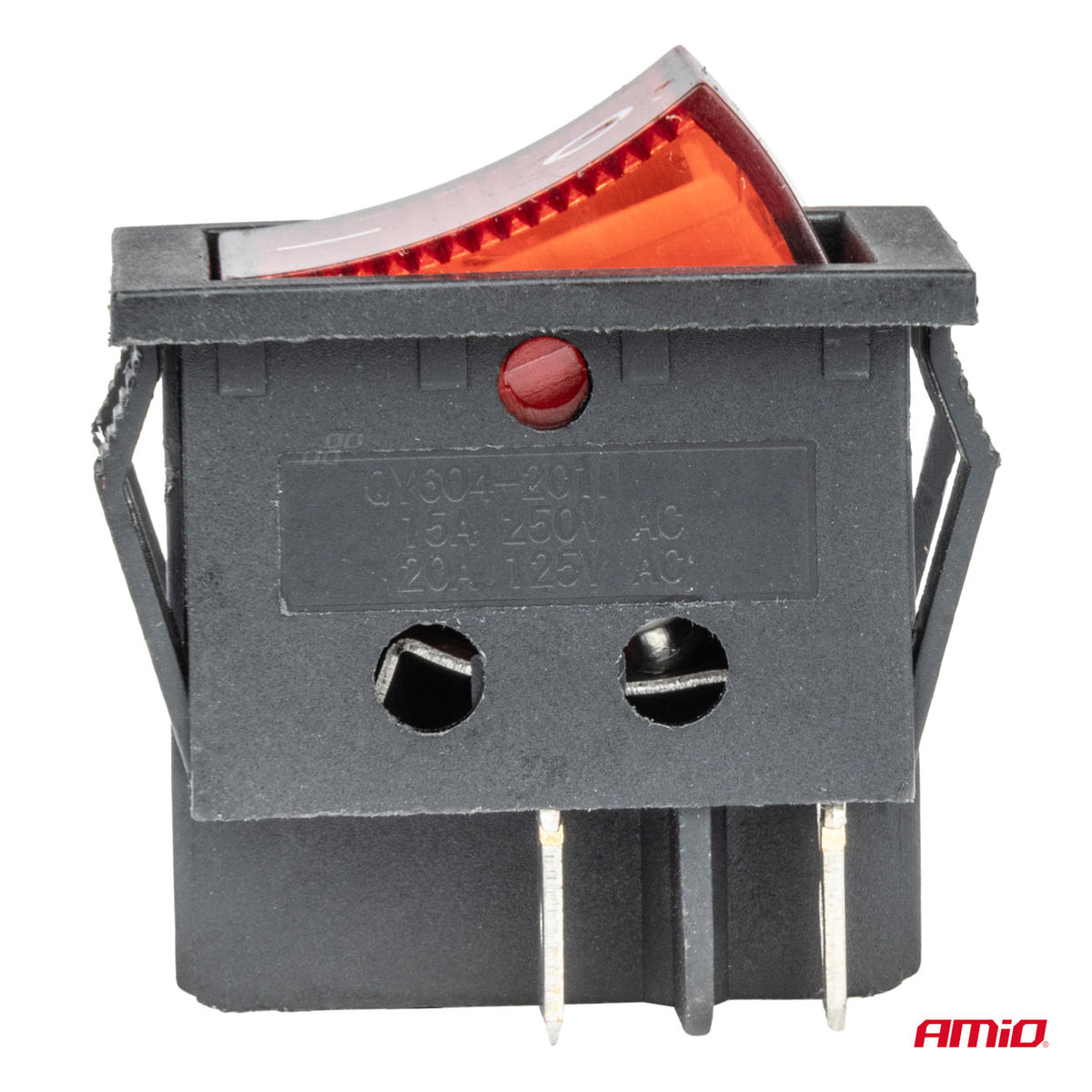 Rechthoekige schakelaar 12V/230V (met rood licht) BU02 AMiO 03613 - AMiO 03613 - afbeelding 3
