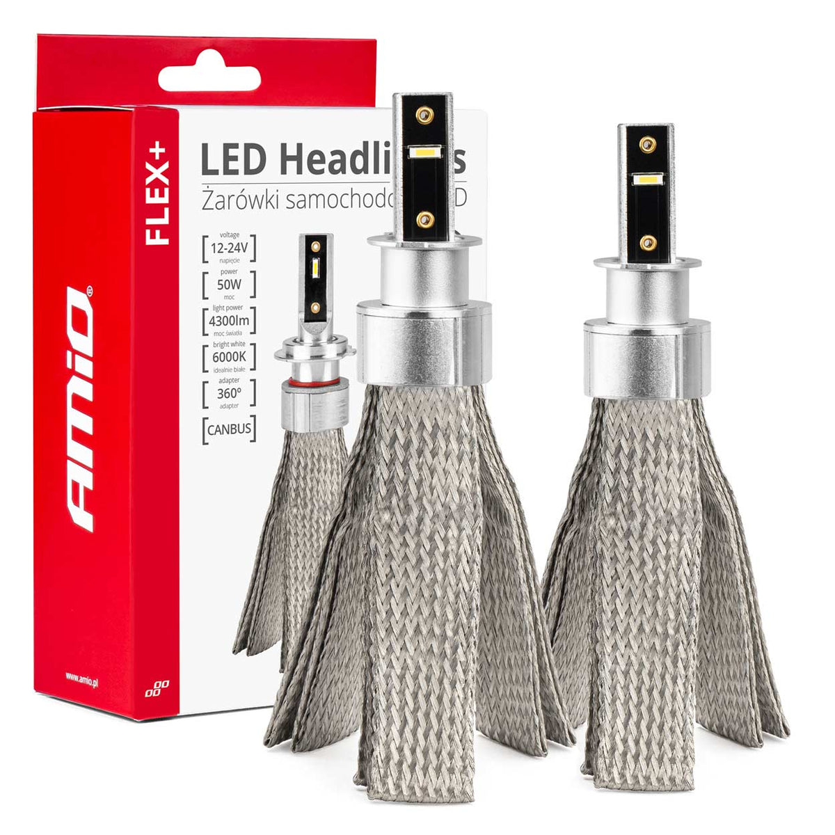 LED Koplampen FLEX+ Serie H3 canbus 6000K 12-24V AMiO 03656 - AMiO 03656 - afbeelding 1