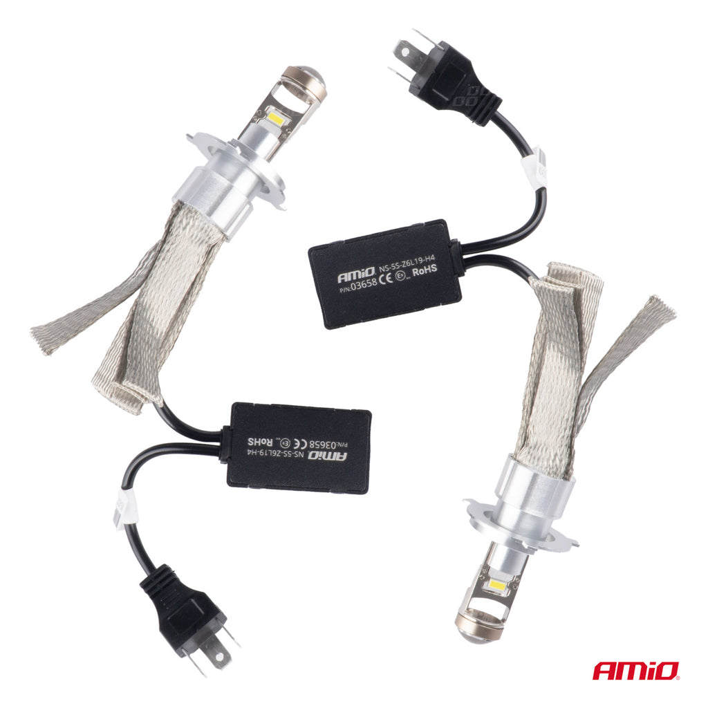 LED autolampen FLEX+ serie H4 lens 12V 24V 6000K Canbus AMiO 03658 - AMiO 03658 - afbeelding 3