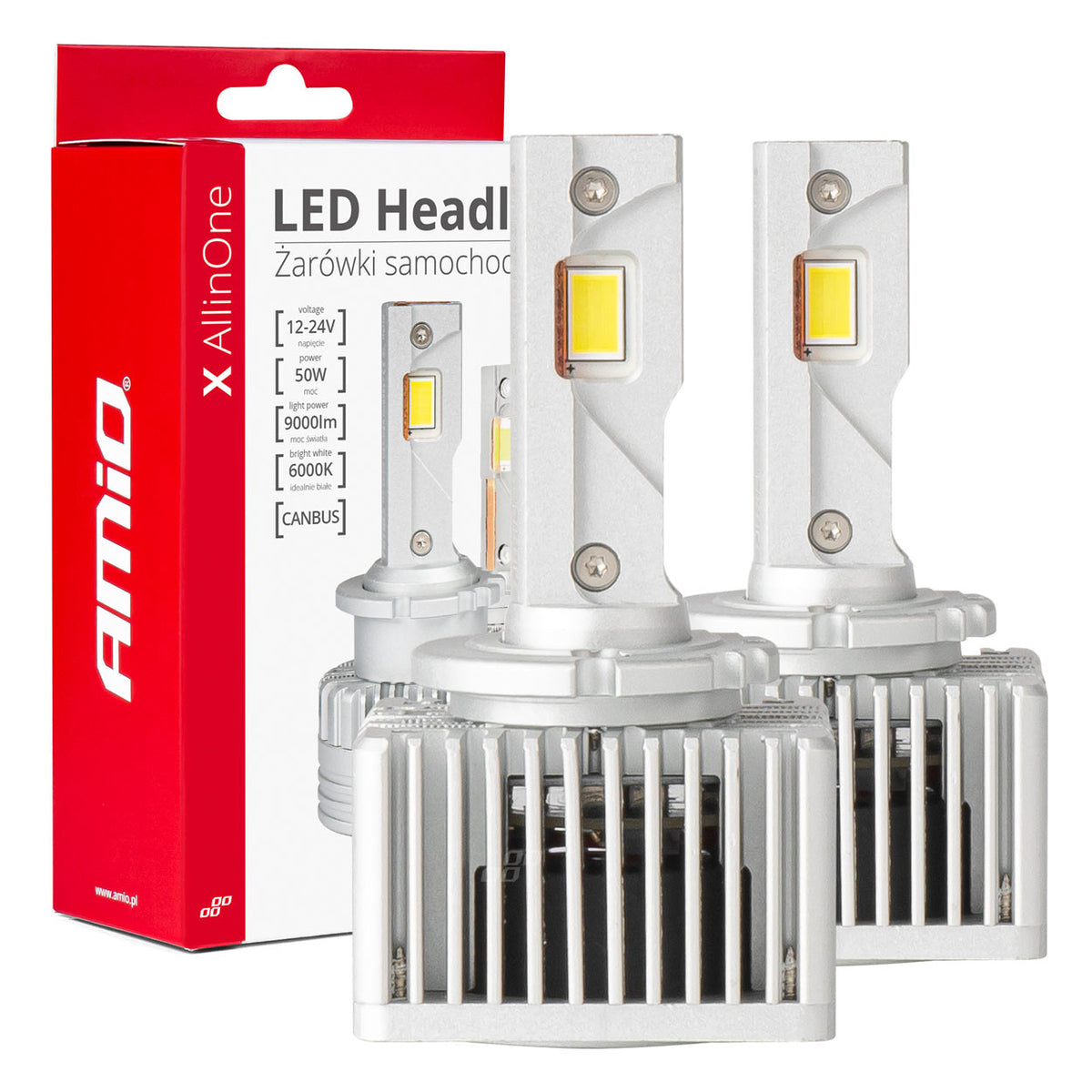 LED Koplampen X AllinOne Series D1S D3S D8S canbus 6000K AMiO 03669 - AMiO 03669 - afbeelding 1