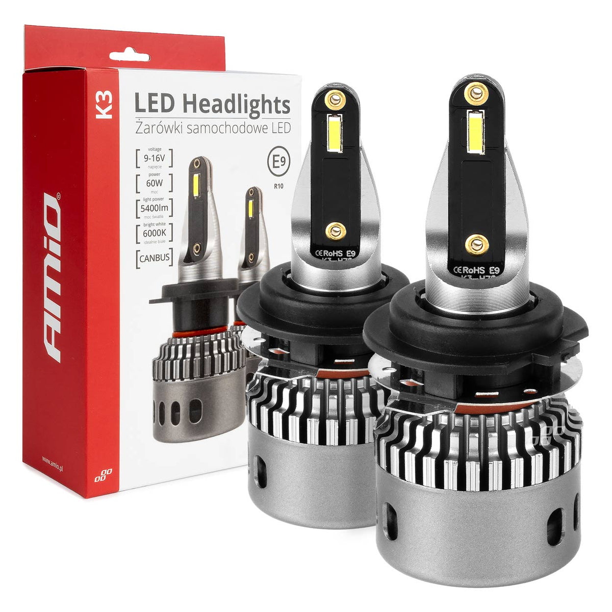 LED-koplampen K3-serie H7-6 12V 6000K canbus AMiO 03685 - AMiO 03685 - afbeelding 5