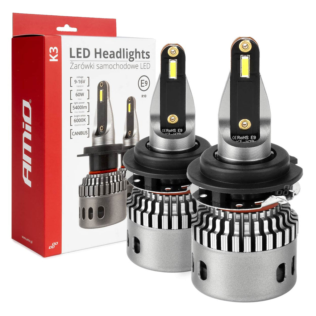 LED-koplampen K3-serie H7-6 12V 6000K canbus AMiO 03685 - AMiO 03685 - afbeelding 1