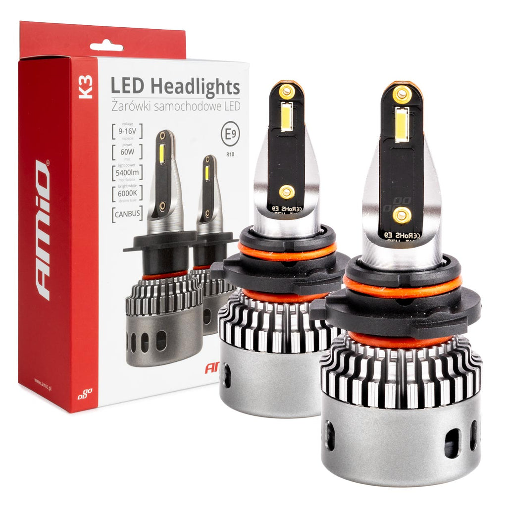 LED-koplampen K3-serie HB3/HIR1 9011/H10 12V 6000K canbus AMiO 03687 - AMiO 03687 - afbeelding 5