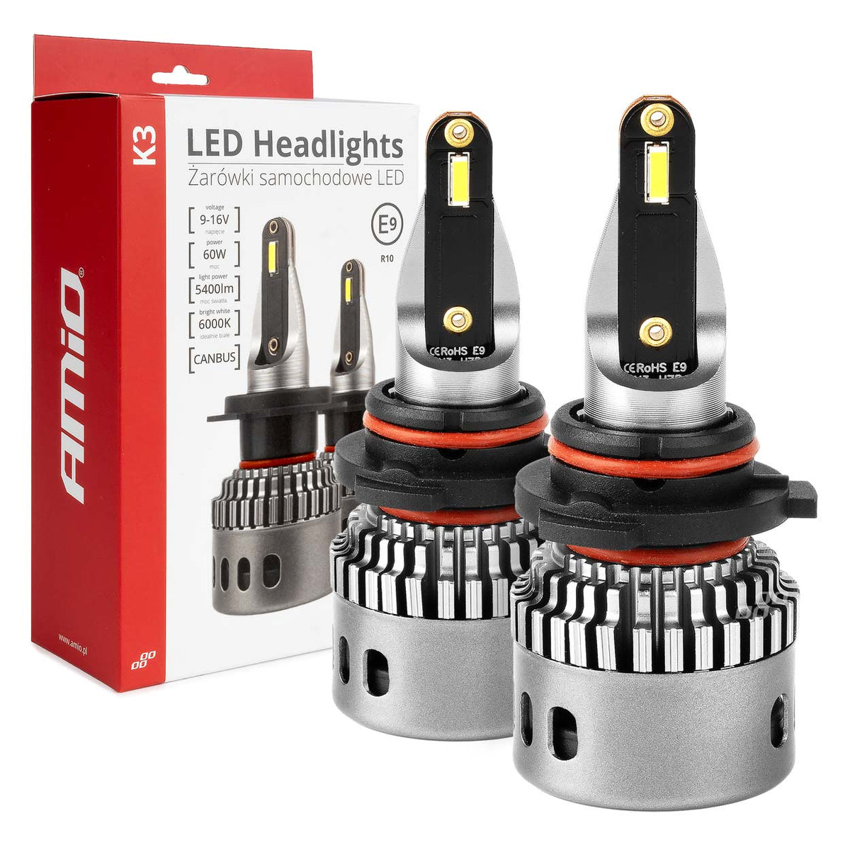 LED-koplampen K3-serie HB4 9006 12V 6000K canbus AMiO 03688 - AMiO 03688 - afbeelding 1