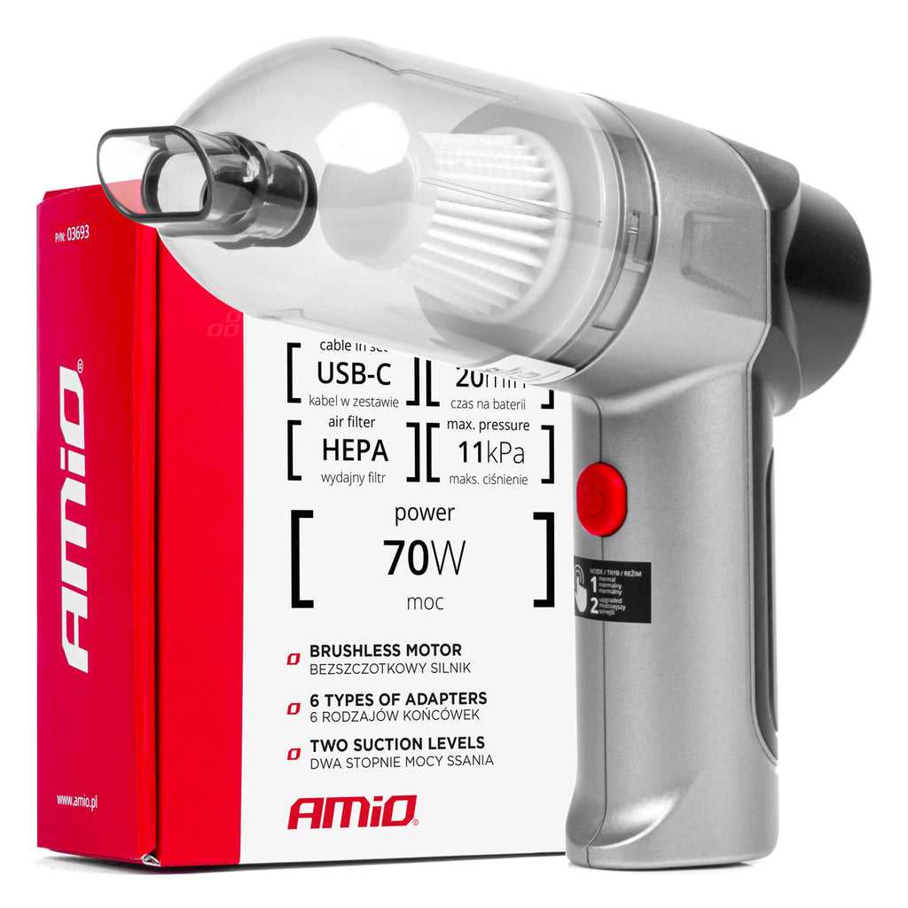 Draadloze autostofzuiger HEPA AMiO 03693 - AMiO 03693 - afbeelding 1