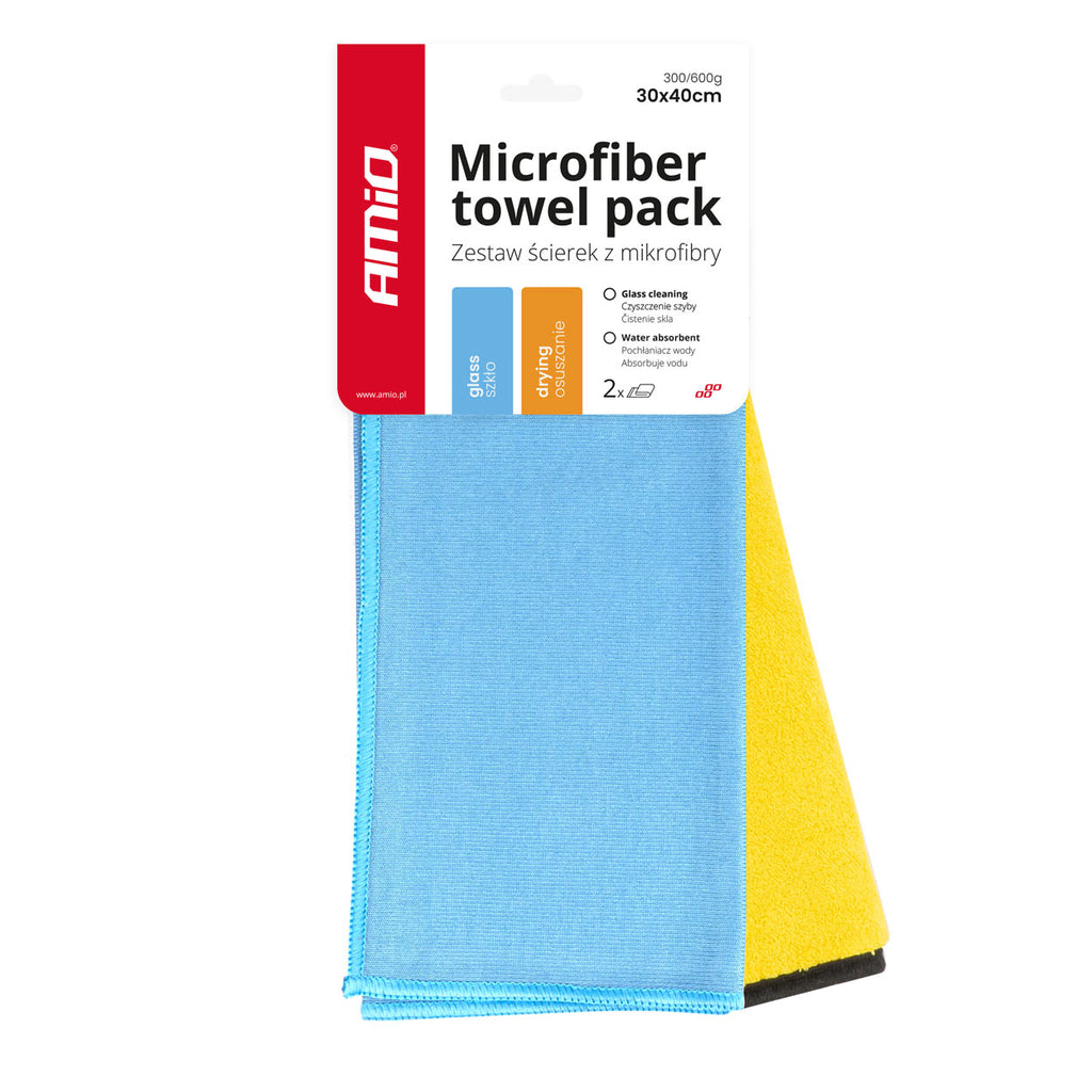 2in1 Microvezel handdoek - drogen en glas 30x40cm 300/600g AMiO 03749 - AMiO 03749 - afbeelding 8