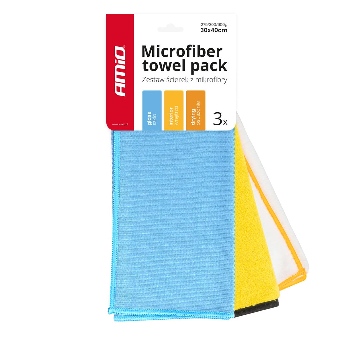 Microvezel handdoekenpakket 30x40cm 275/300/600g AMiO 03750 - AMiO 03750 - afbeelding 1