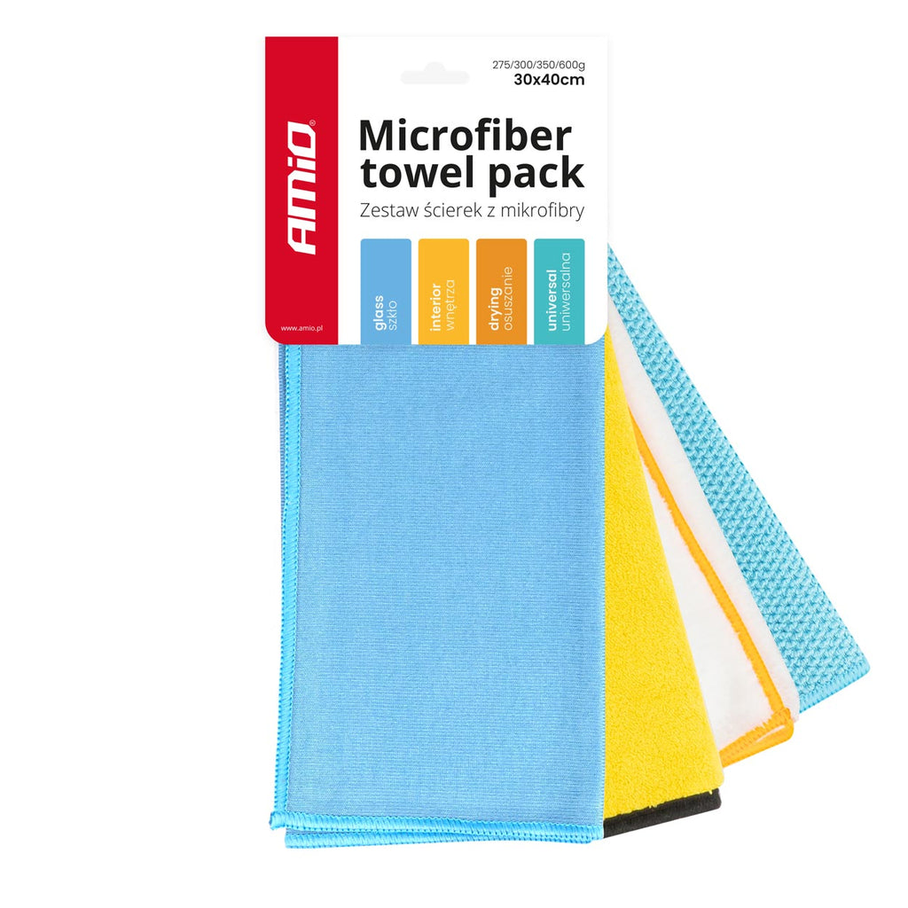 Microvezel handdoekenpakket 30x40cm 275/300/350/600g AMiO 03751 - AMiO 03751 - afbeelding 1