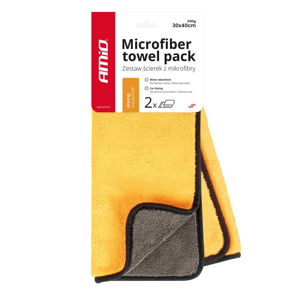 Microvezel droogdoek pakket 30x40cm 600g AMiO 03752 - AMiO 03752 - afbeelding 1