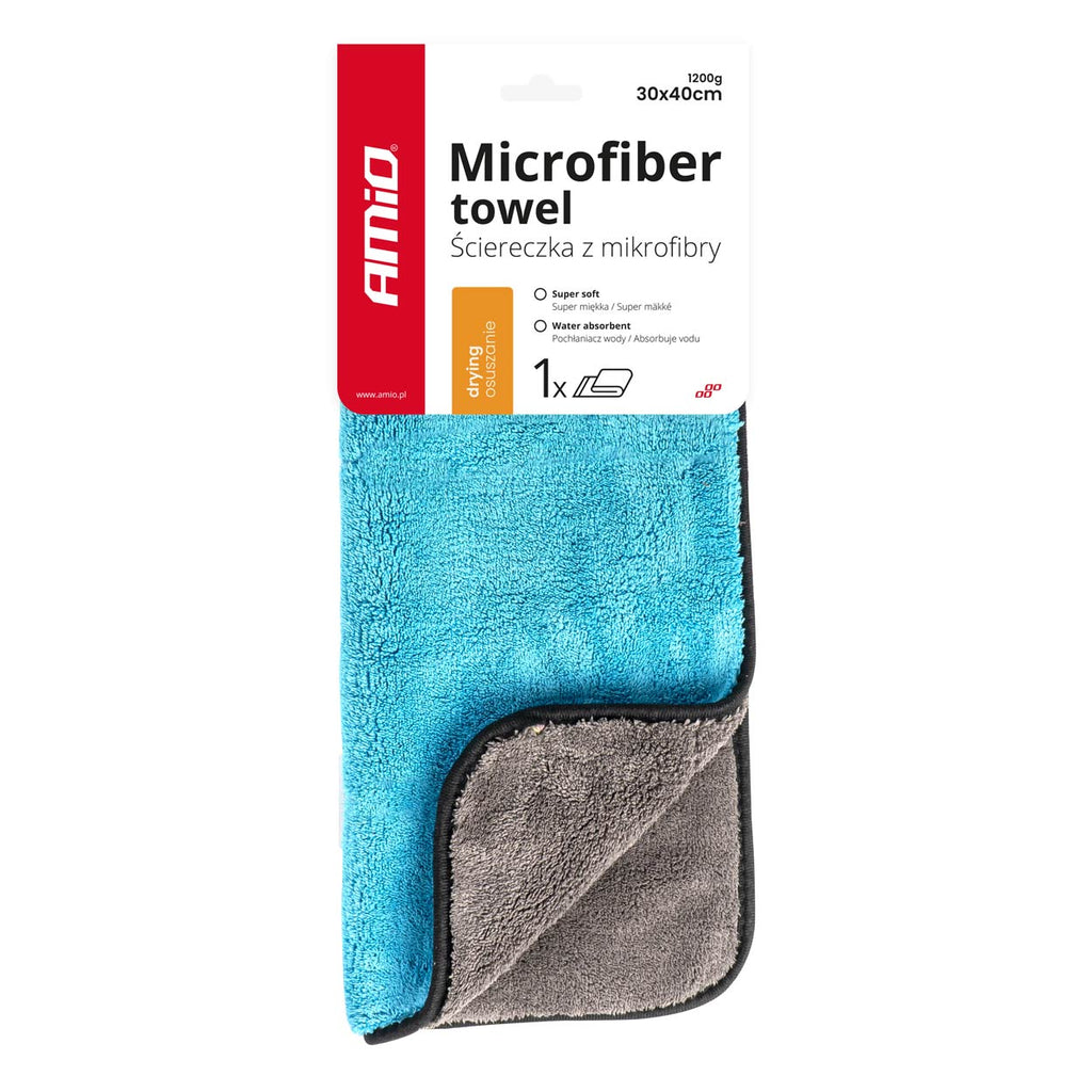 Microvezel droogdoek 30x40cm 1200g AMiO 03757 - AMiO 03757 - afbeelding 1