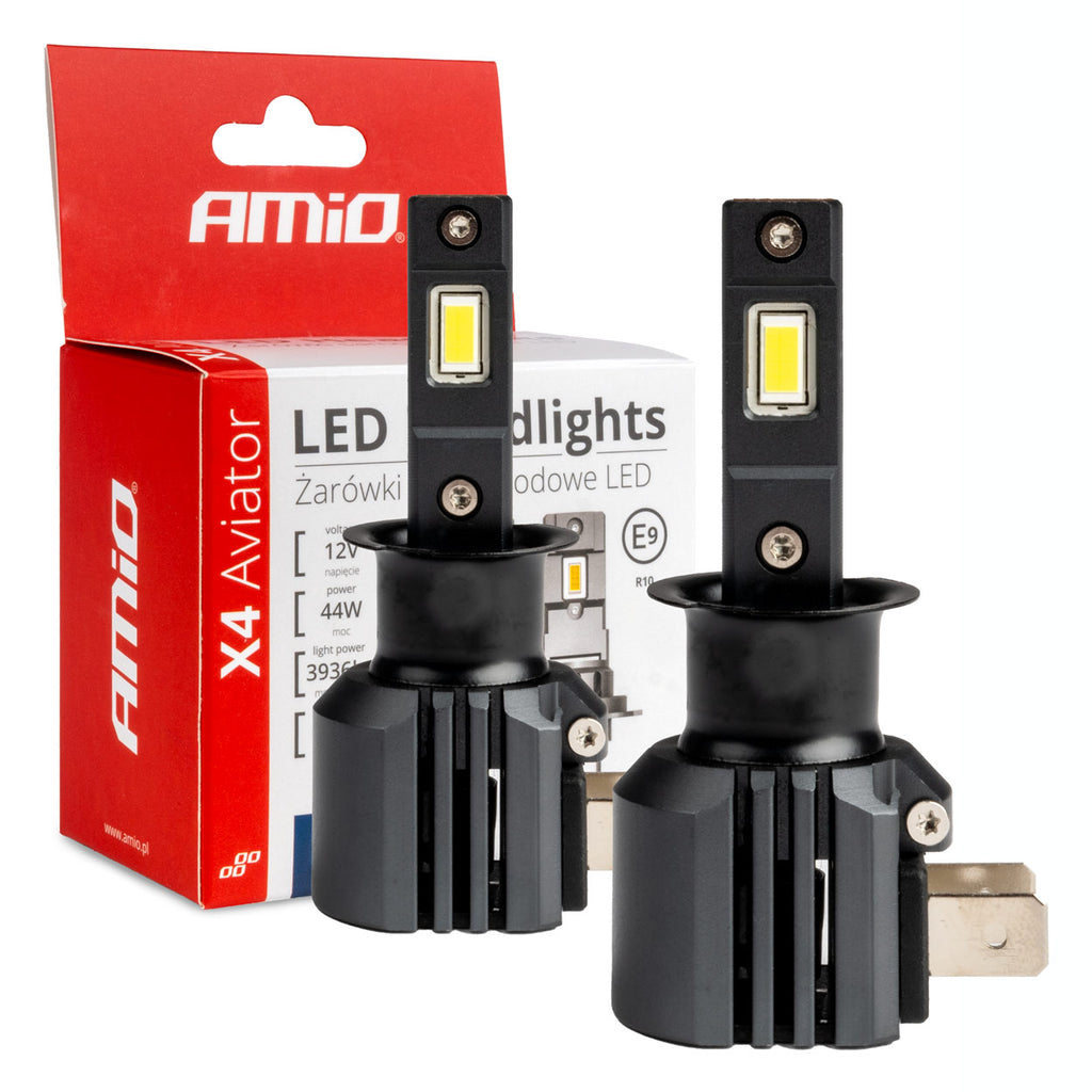 LED Koplampen X4-serie AVIATOR H3 6500K max 44W AMiO 03762 - AMiO 03762 - afbeelding 1