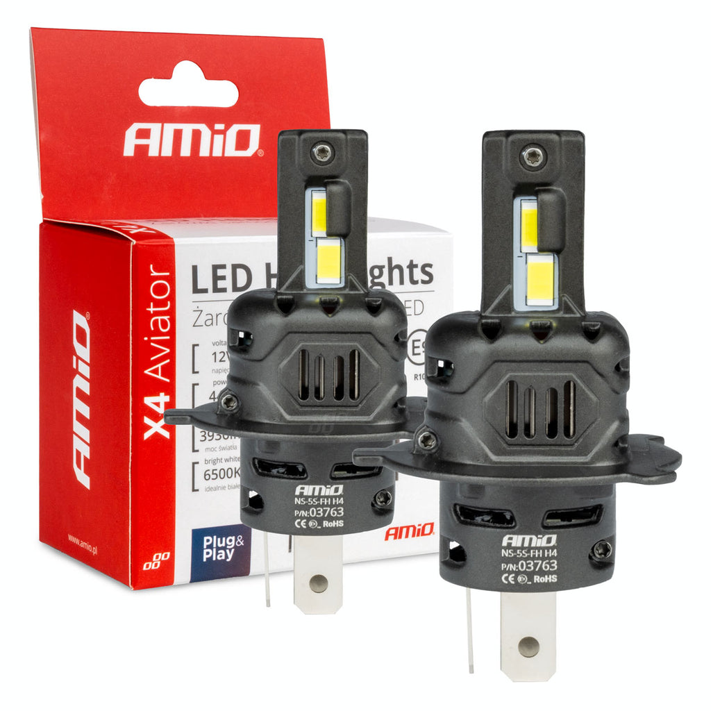 LED Koplampen X4-serie AVIATOR H4/H19 6500K max 44W AMiO 03763 - AMiO 03763 - afbeelding 5