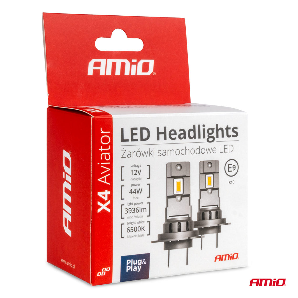 LED Koplampen X4-serie AVIATOR H7/H18 6500K max 44W AMiO 03764 - AMiO 03764 - afbeelding 5