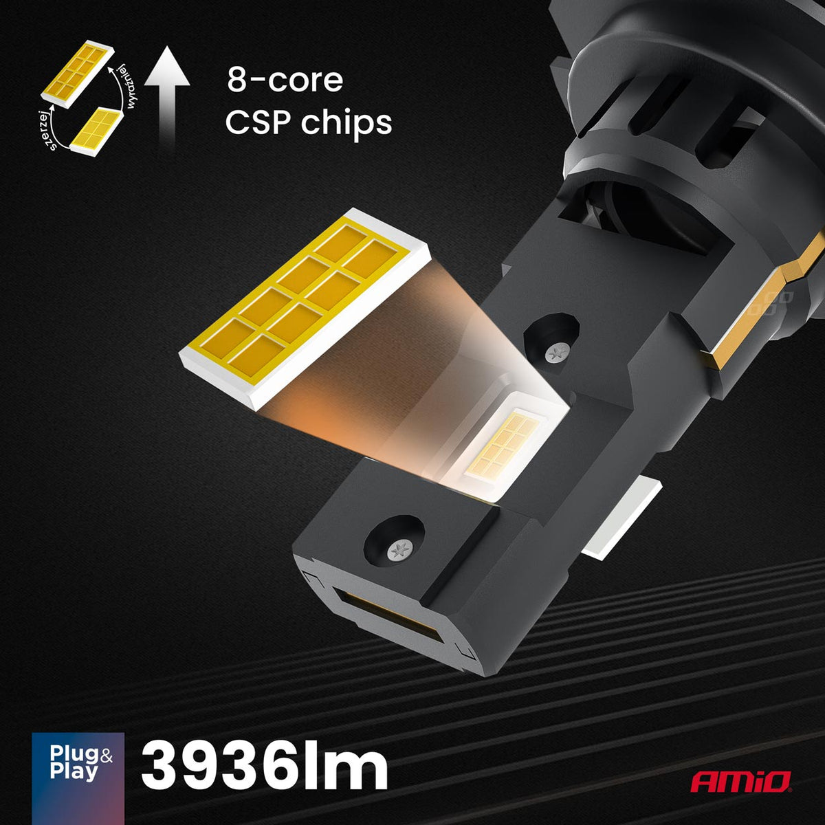 LED Koplampen X4-serie AVIATOR H7/H18 6500K max 44W AMiO 03764 - AMiO 03764 - afbeelding 8