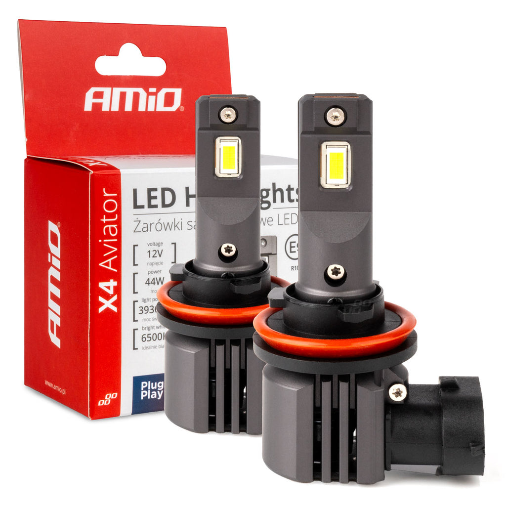LED Koplampen X4-serie AVIATOR H8/H9/H11/H16 6500K max 44W AMiO 03765 - AMiO 03765 - afbeelding 1