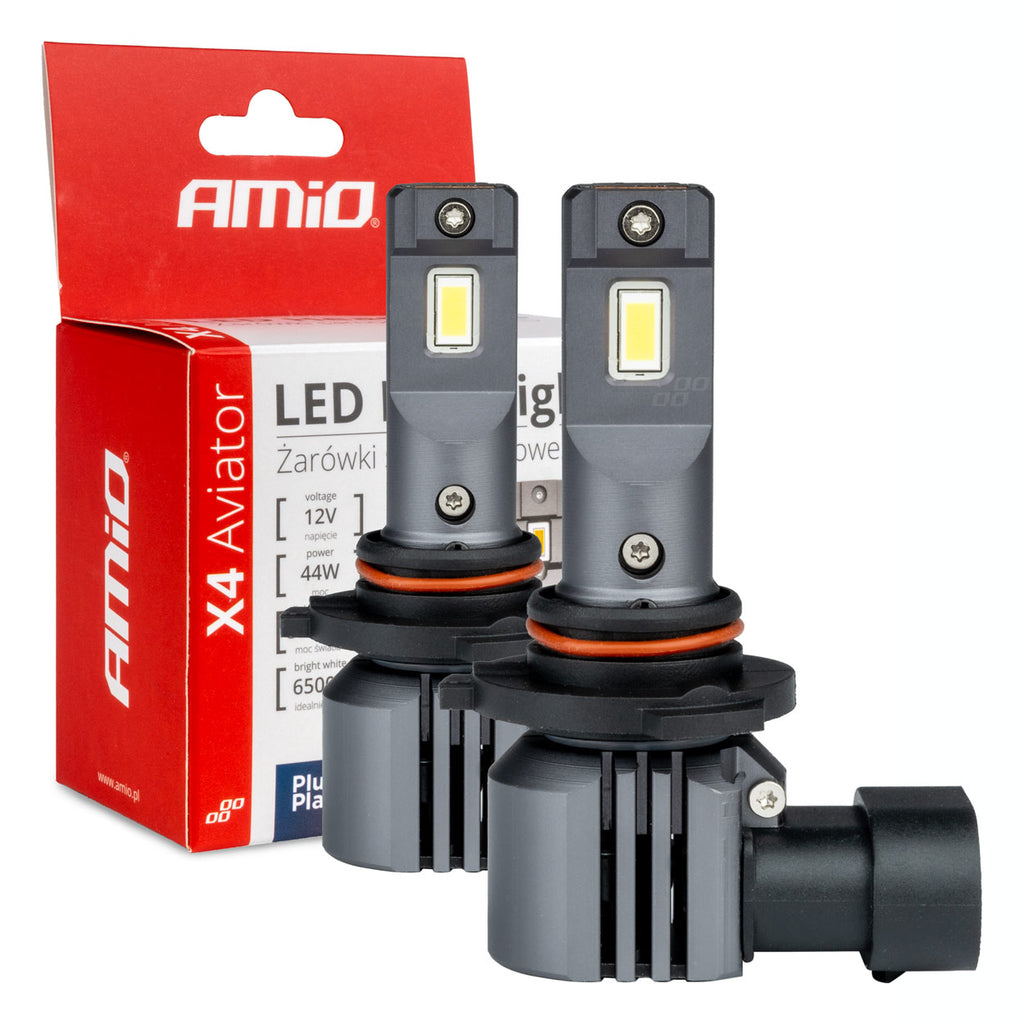 LED Koplampen X4-serie AVIATOR HB3 9005 HIR1 9011 H10 6500K max 44W AMiO 03766 - AMiO 03766 - afbeelding 1