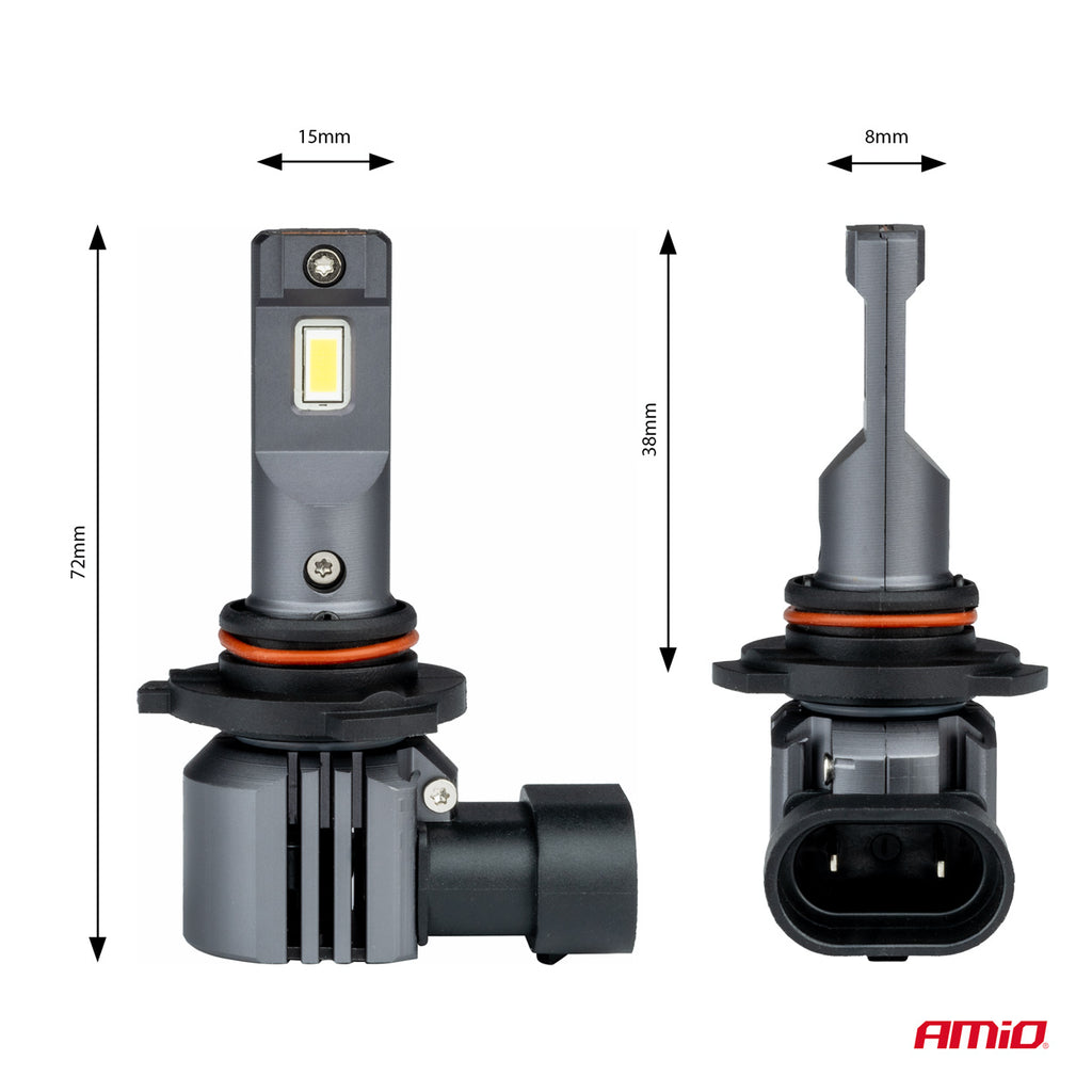 LED Koplampen X4-serie AVIATOR HB3 9005 HIR1 9011 H10 6500K max 44W AMiO 03766 - AMiO 03766 - afbeelding 3