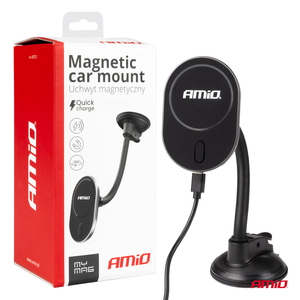Zuignap Telefoonhouder met Draadloze Oplader My Mag 15W AMiO 03772 - AMiO 03772 - afbeelding 3