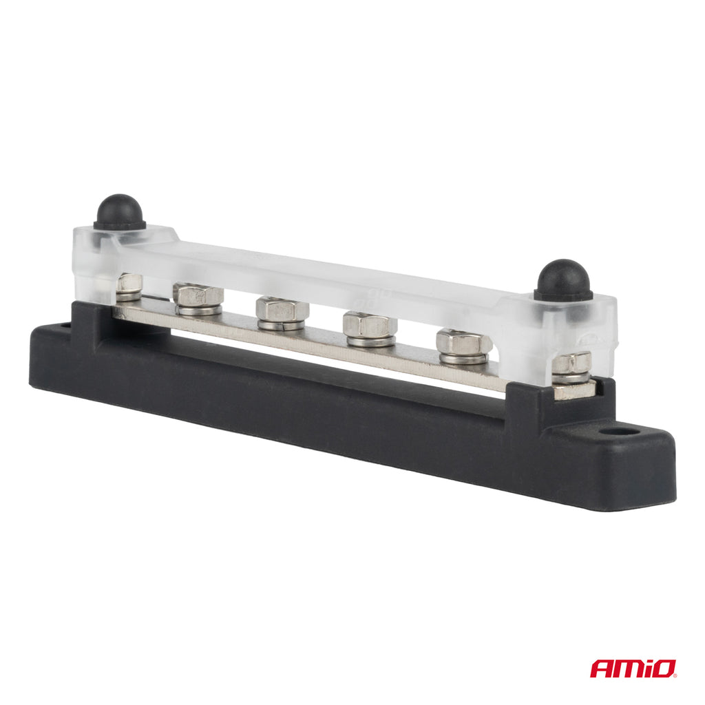 Grondverdeelblok plus rail M6 12V - 48V 150A AMiO 03808 - AMiO 03808 - afbeelding 2