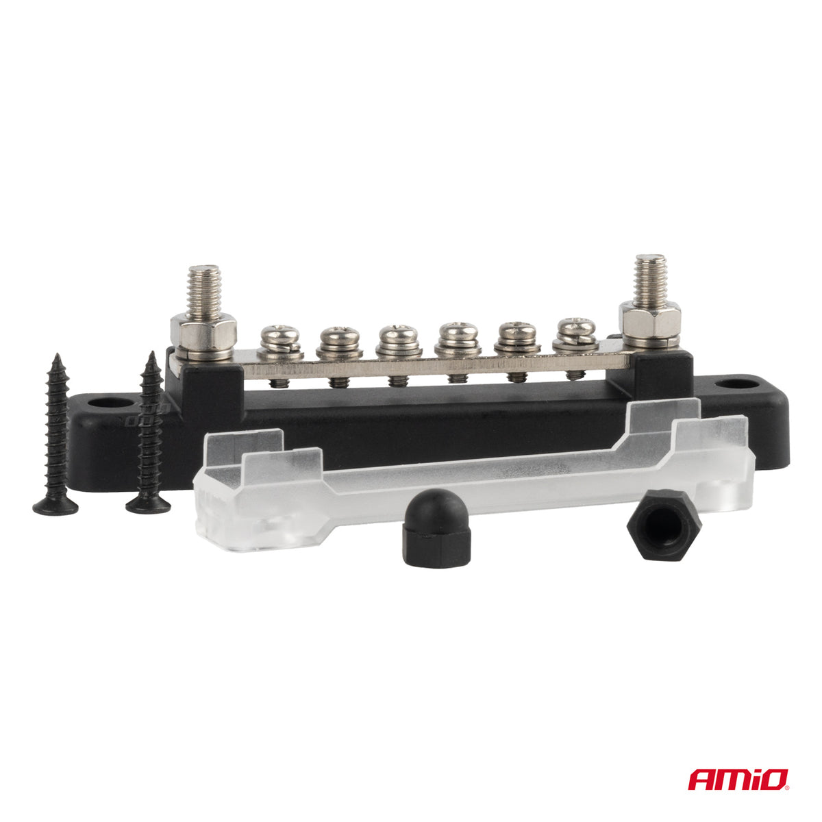 Minus stroombalk M6 12V - 48V 150A massaverdeelblok AMiO 03809 - AMiO 03809 - afbeelding 3
