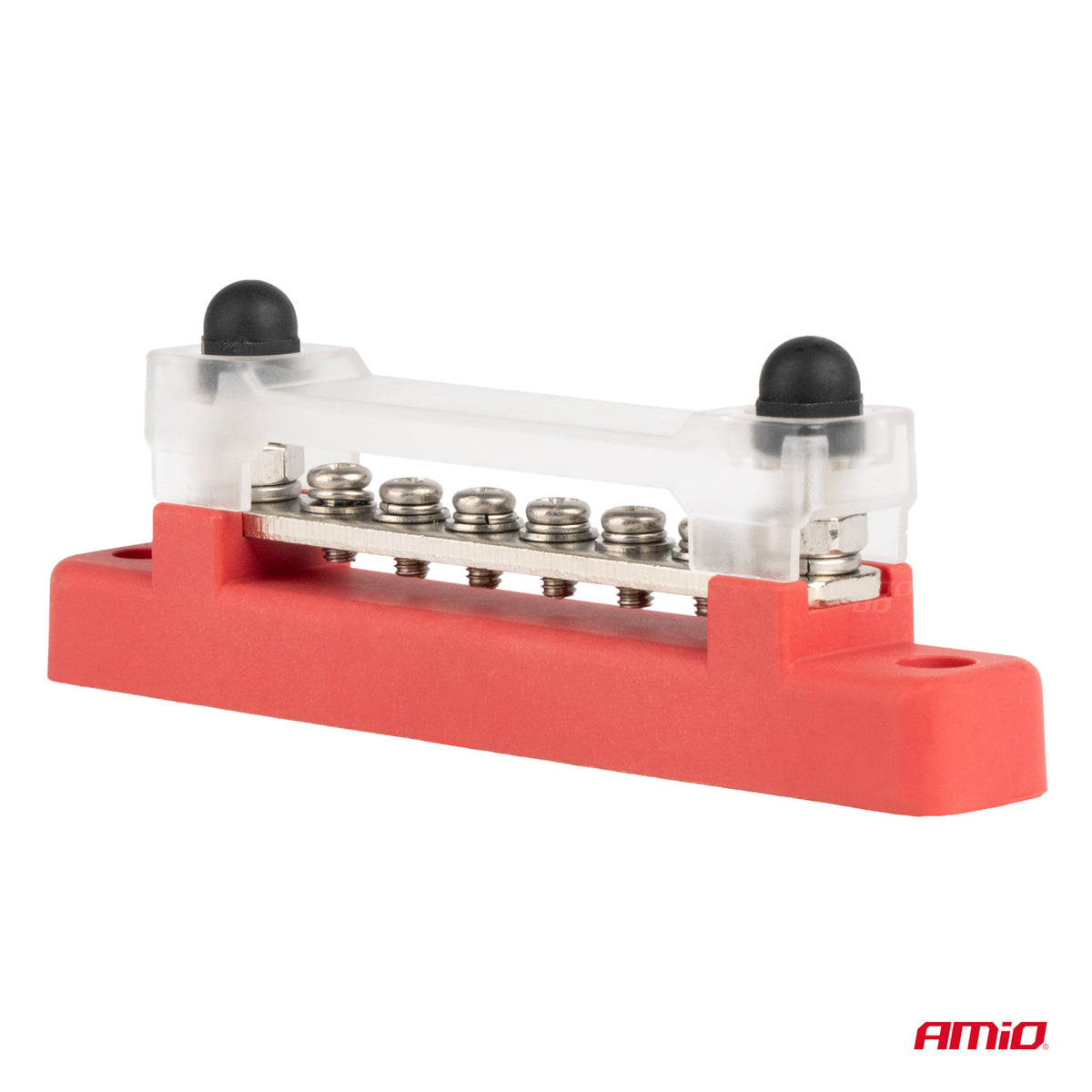 Grondverdeelblok plus rail M6 12V - 48V 150A AMiO 03810 - AMiO 03810 - afbeelding 2