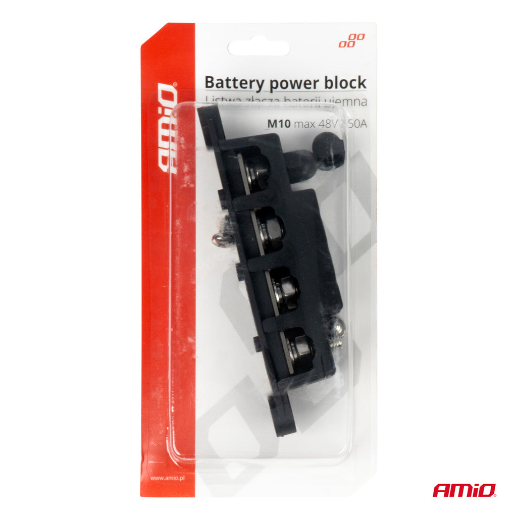M10 12V - 48V 250A minusa busbar massadistributieblok AMiO 03811 - AMiO 03811 - afbeelding 4
