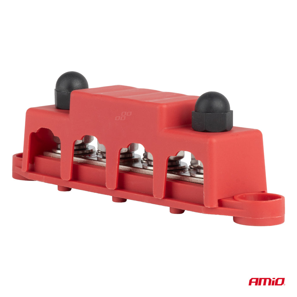 Grondverdeelblok plus rail M10 12V - 48V 250A AMiO 03812 - AMiO 03812 - afbeelding 2