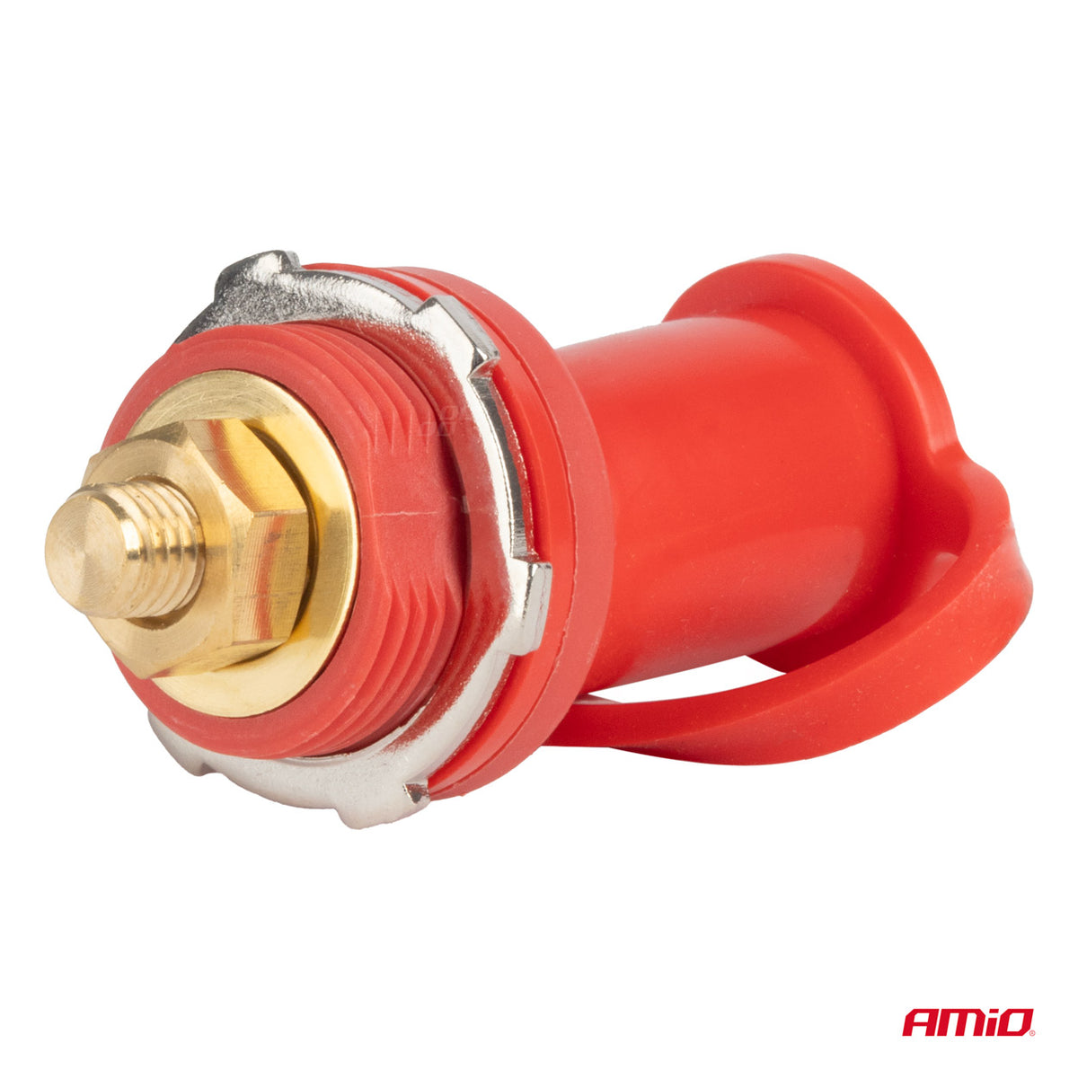 Rode plus batterijconnector met dop 3/8 M10 12V 24V 48V 250A AMiO 03814 - AMiO 03814 - afbeelding 2