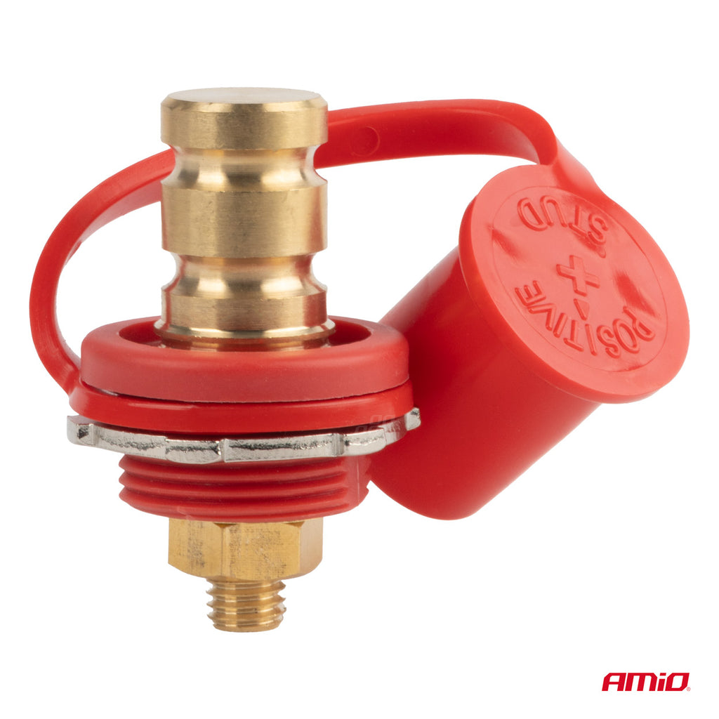 Rode plus batterijconnector met dop 3/8 M10 12V 24V 48V 250A AMiO 03814 - AMiO 03814 - afbeelding 3