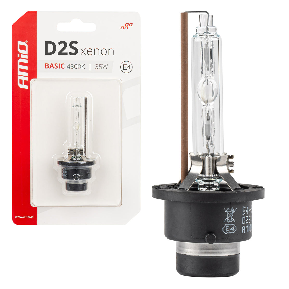 Xenon lamp type D2S 35W 4300K AMiO BASIC blister 03860 - AMiO 03860 - afbeelding 1