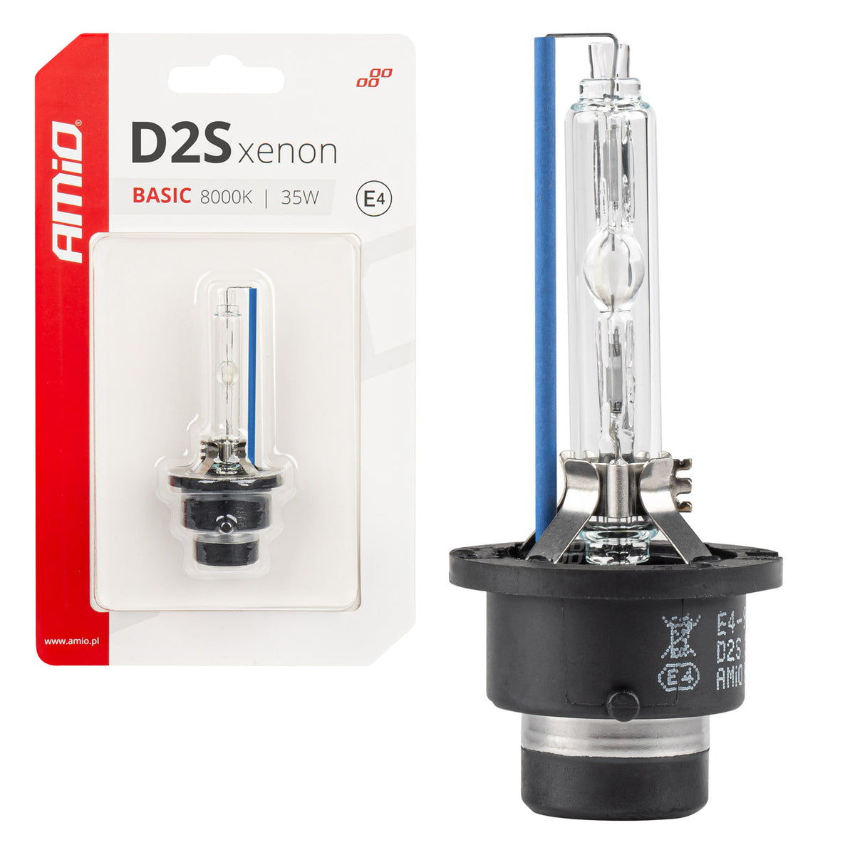Xenon lamp type D2S 35W 8000K AMiO BASIC blister 03862 - AMiO 03862 - afbeelding 1