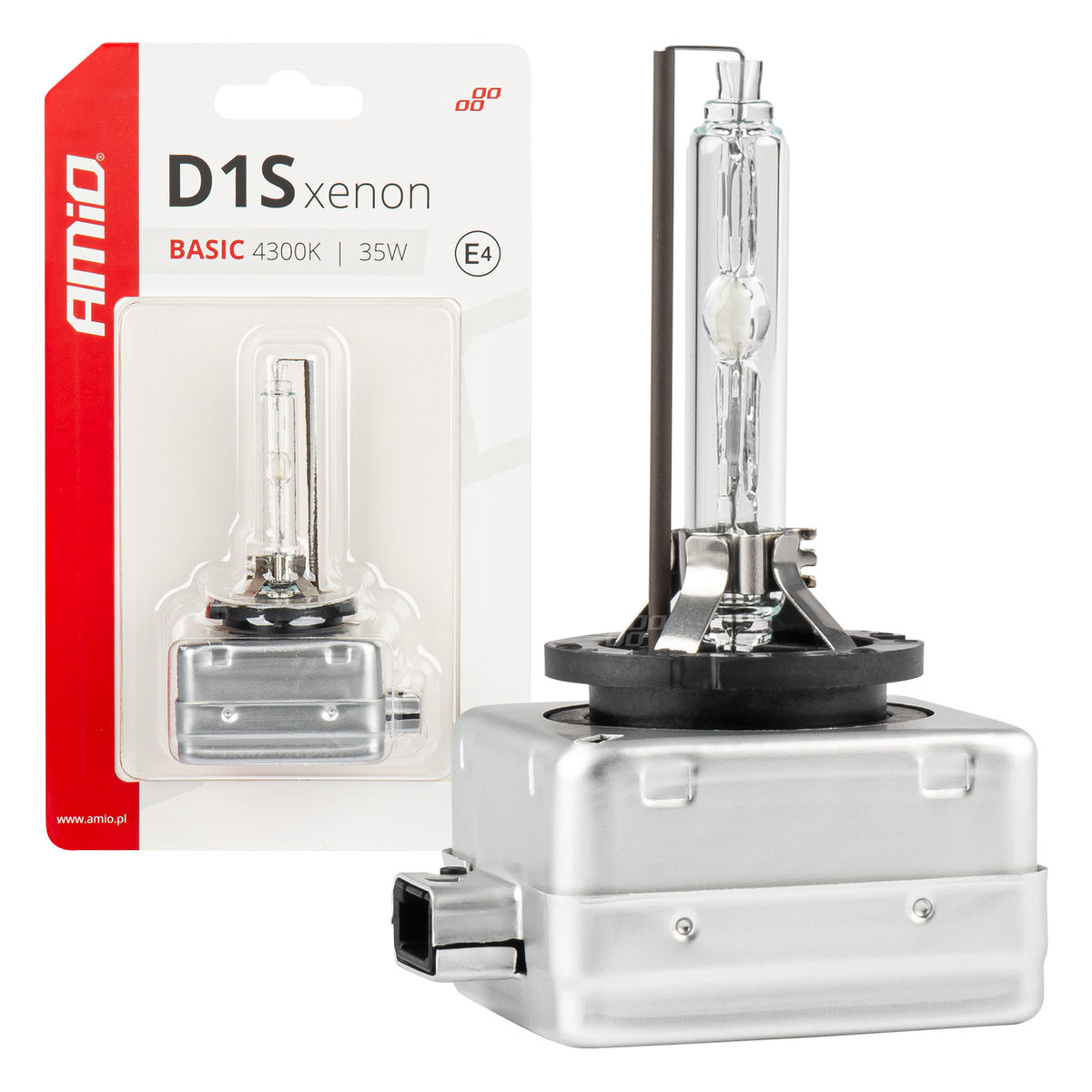 Xenon lamp type D1S 35W 4300K AMiO BASIC blister 03863 - AMiO 03863 - afbeelding 1