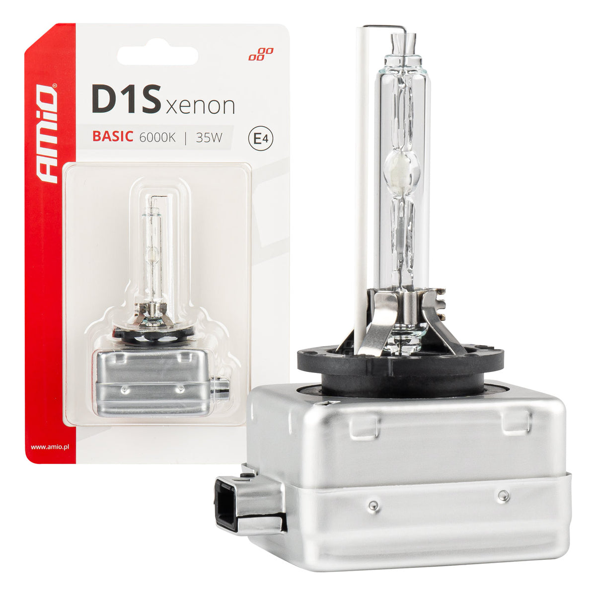 Xenon lamp type D1S 35W 6000K AMiO BASIC blister 03864 - AMiO 03864 - afbeelding 1