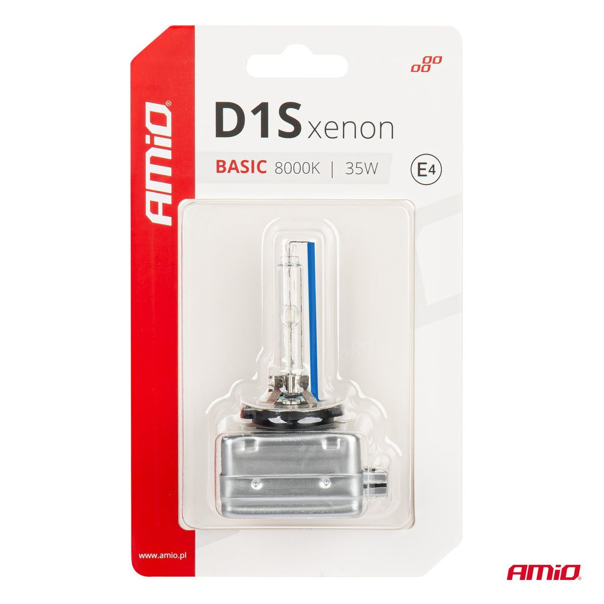 Xenon lamp type D1S 35W 8000K AMiO BASIC blister 03865 - AMiO 03865 - afbeelding 4