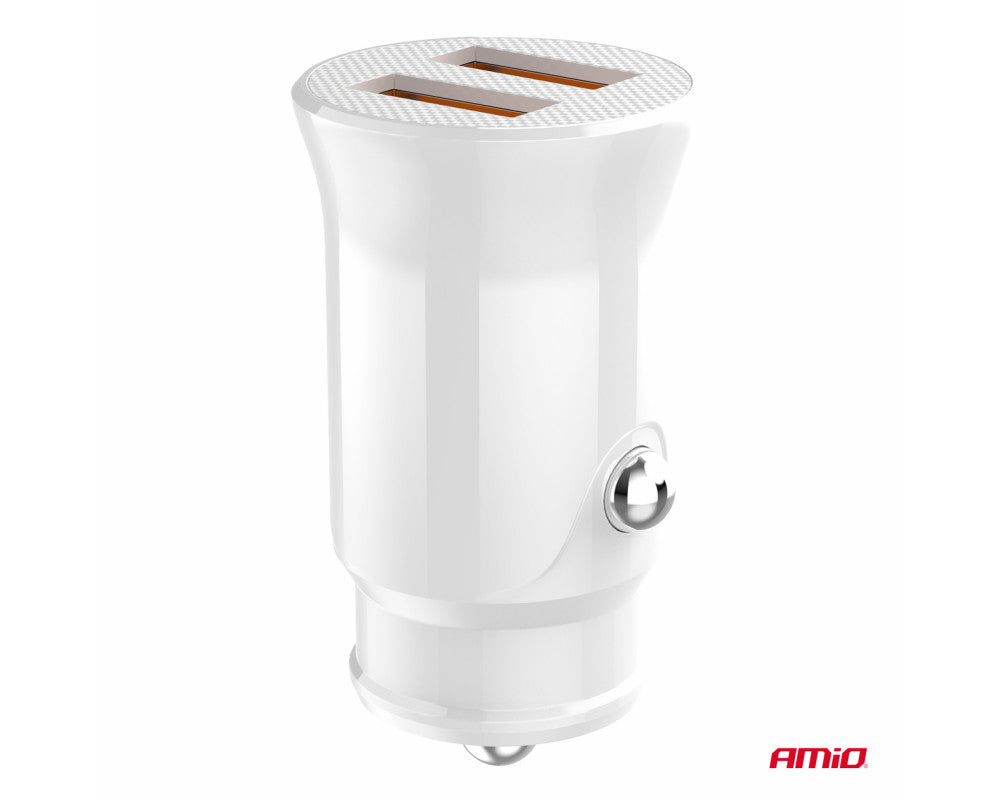 Autolader 2x USB-A 2.1A 12/24V AMiO-03872