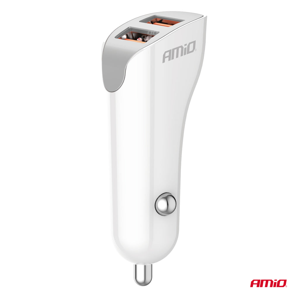 Autolader 2x USB-A 2.1A 12/24V AMiO 03874 - AMiO 03874 - afbeelding 2