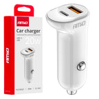 Autolader USB-A+ USB-C 20W 12/24V AMiO 03875 - AMiO 03875 - afbeelding 1