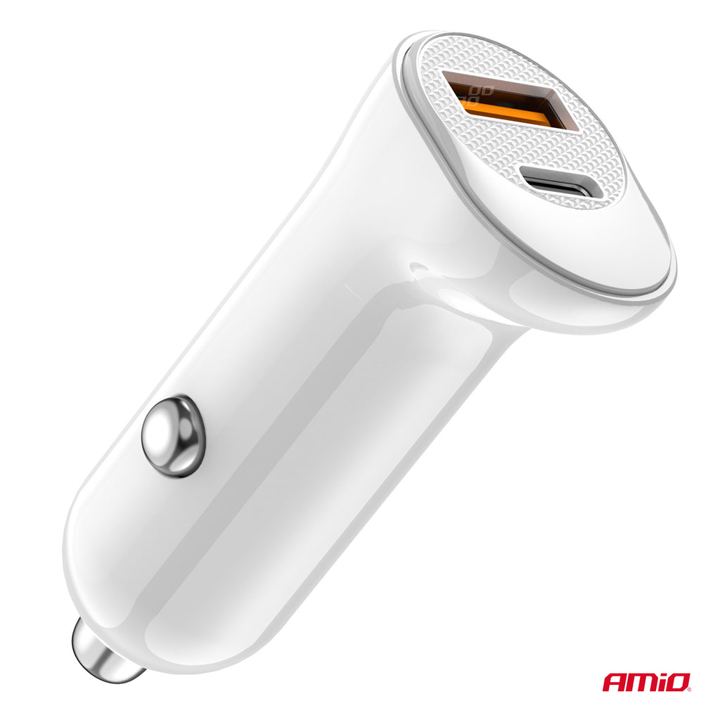 Autolader USB-A+ USB-C 20W 12/24V AMiO 03875 - AMiO 03875 - afbeelding 3