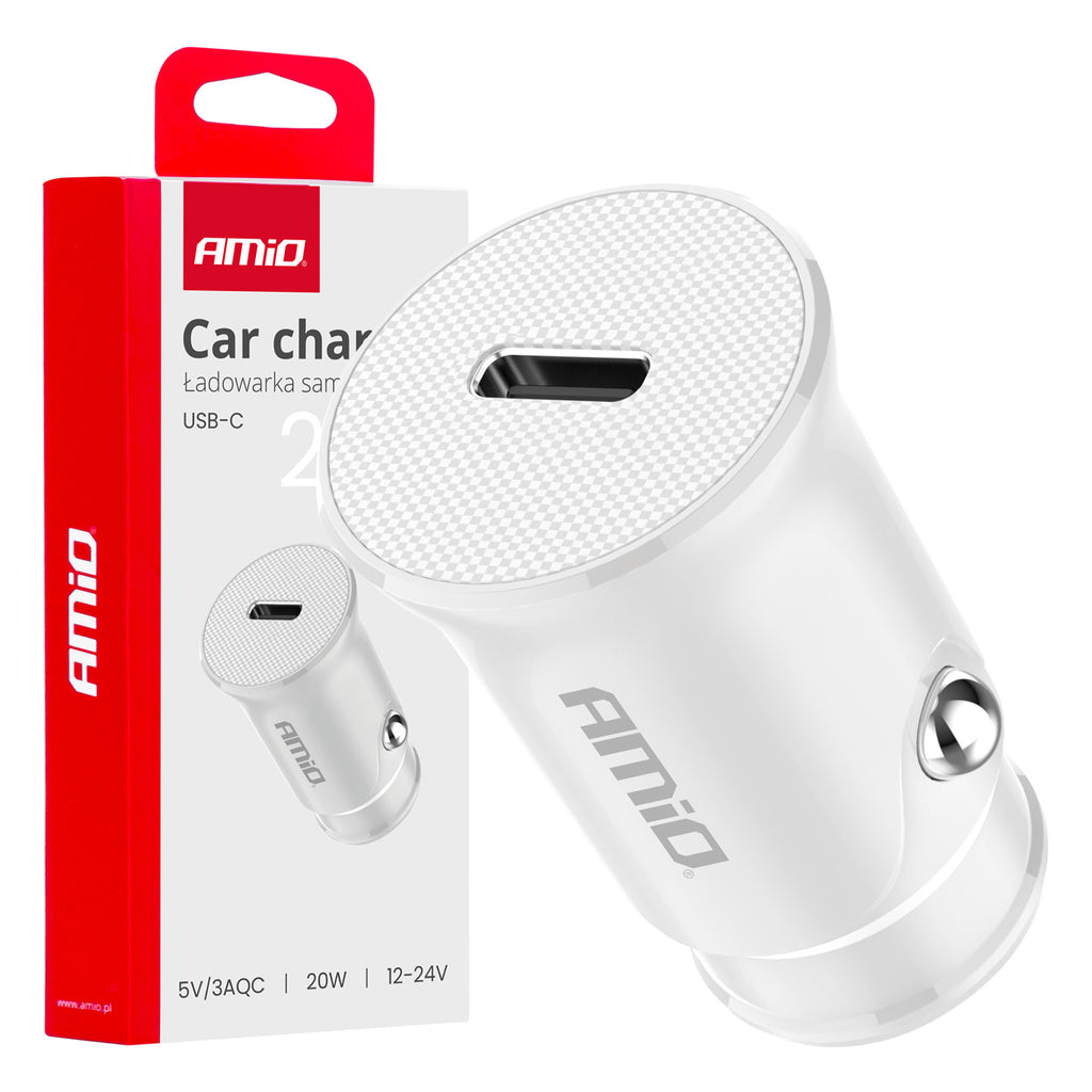 Autolader USB-C 20W 12/24V AMiO 03876 - AMiO 03876 - afbeelding 1